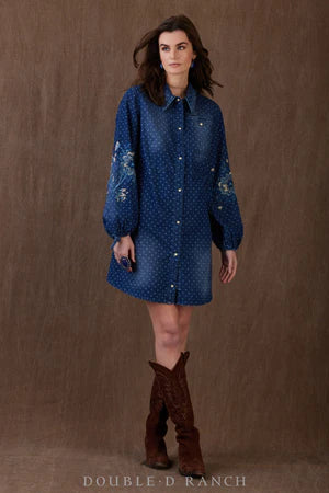 Double D Ranch Ladies Circle Dot Herd Dress | Embroidered Western Dress | Howell Western Wear Double D Ranch Ladies Circle Dot Herd Dress | Embroidered Western Dress | Howell Western Wear