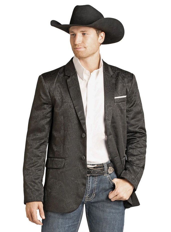 Black Paisley Jacquard Sport Coat – Men's Tailored Statement