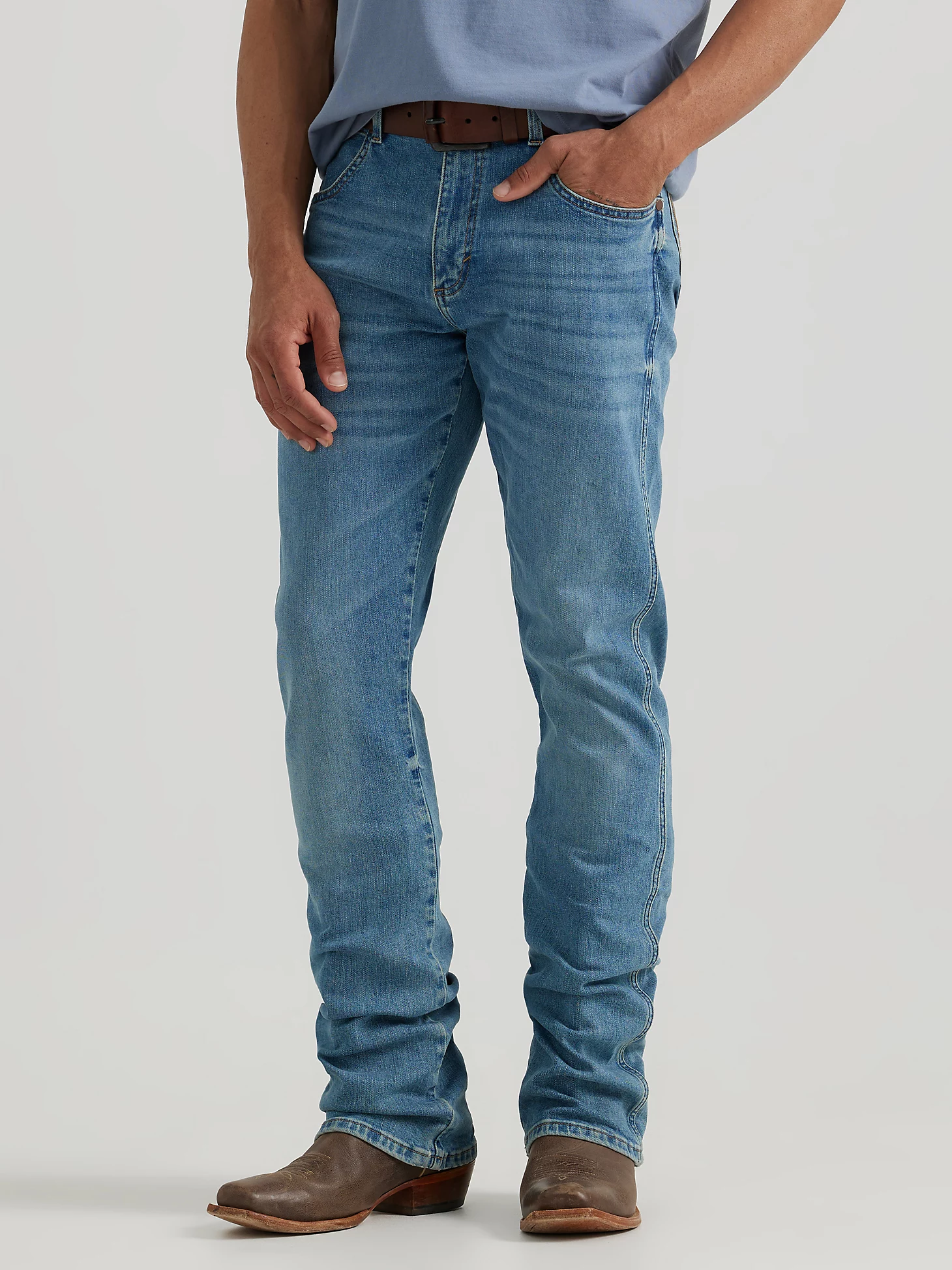 Men's Retro Slim Light Wash Boot Jean