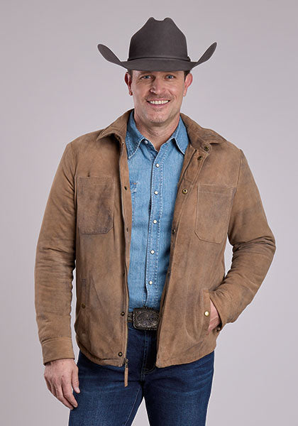 Stetson Men’s Tan Suede Leather Jacket
