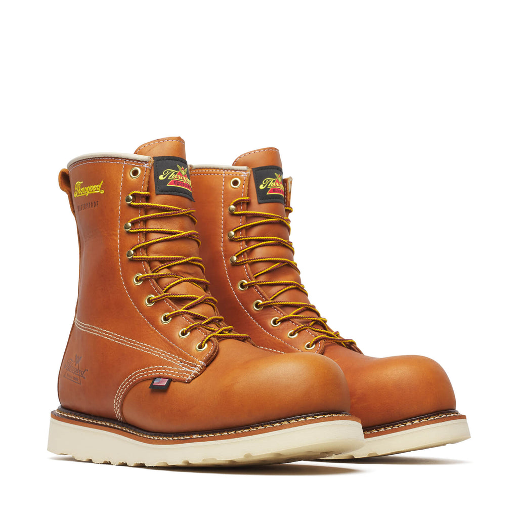 American Heritage – Waterproof – 8″ Tobacco Composite Safety Toe – Plain Toe MAXWear Wedge™