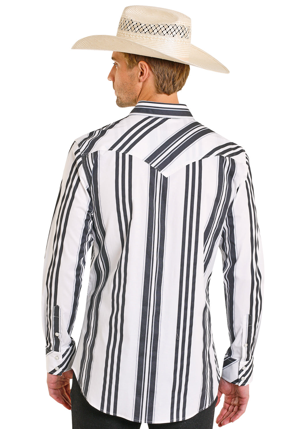 Vintage Striped Long Sleeve Snap Shirt