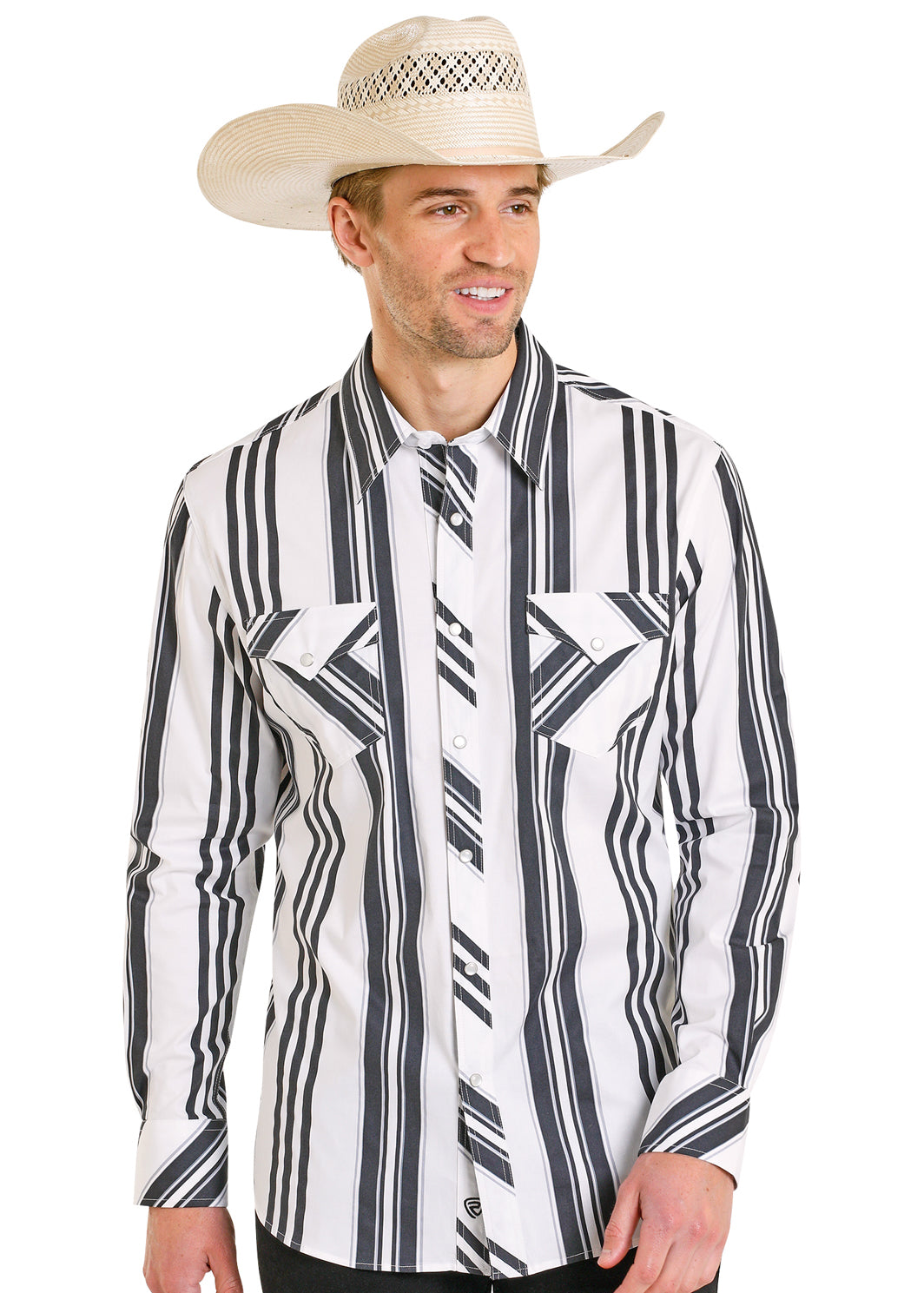 Vintage Striped Long Sleeve Snap Shirt