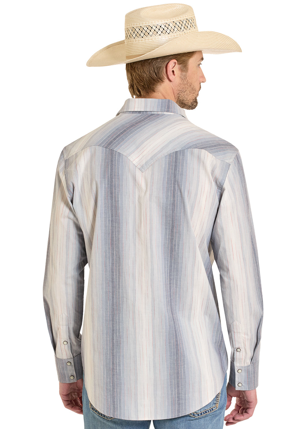 Denim Variegated Stripe Snap shirt