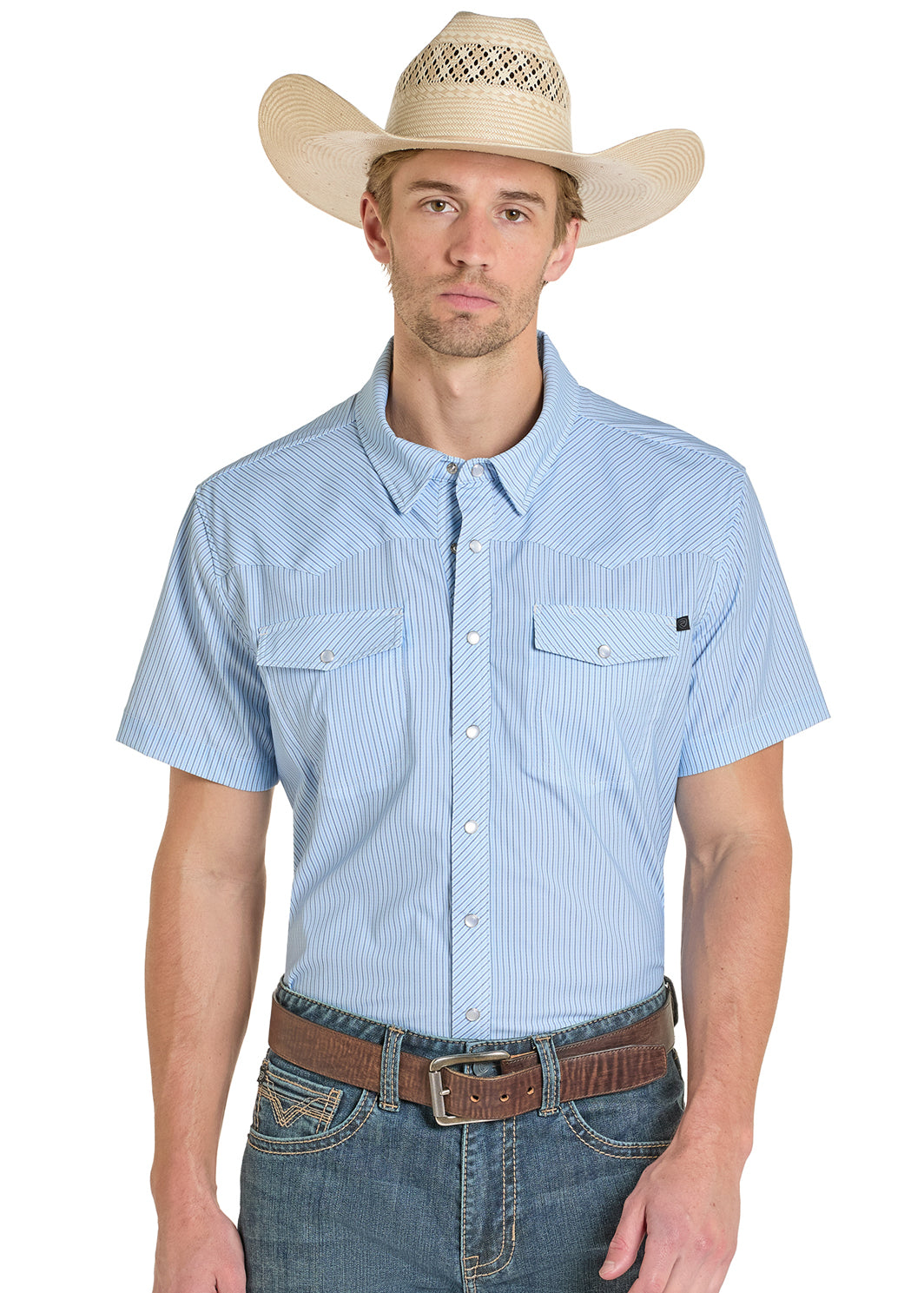 TEK Western Blue Stripe Short Sleeve Shirt