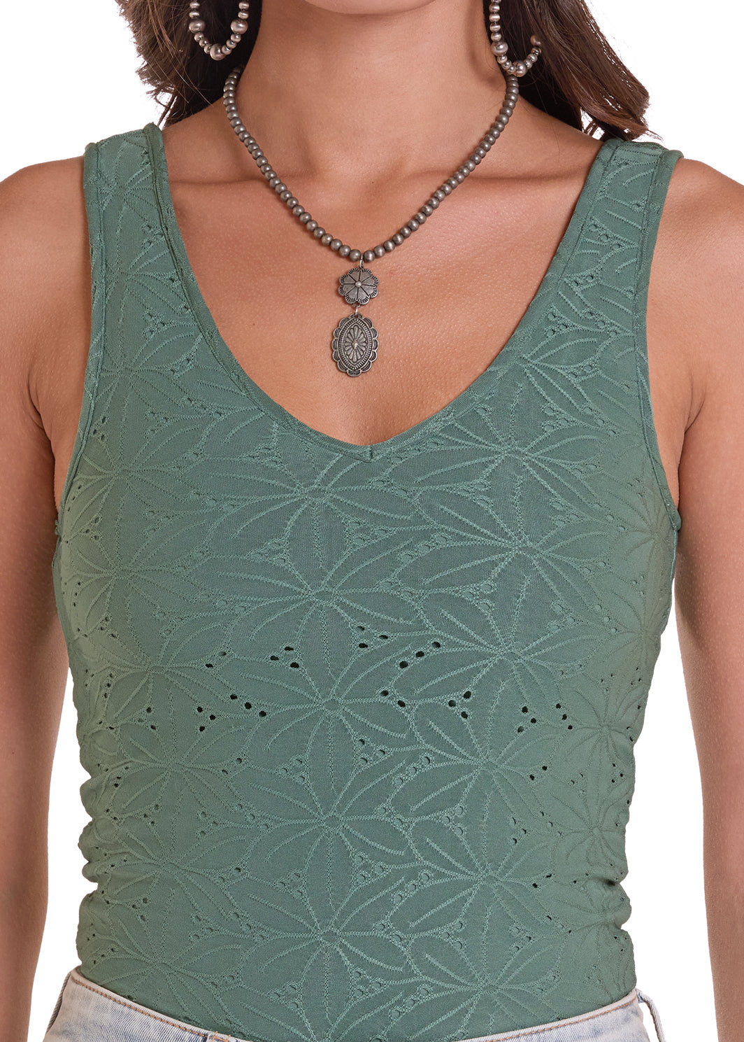 Womens Knit Eyelet Tank Top