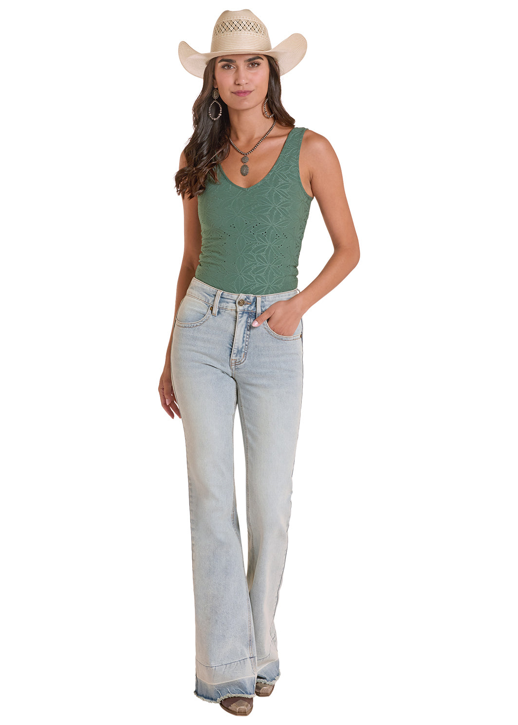 Womens Knit Eyelet Tank Top