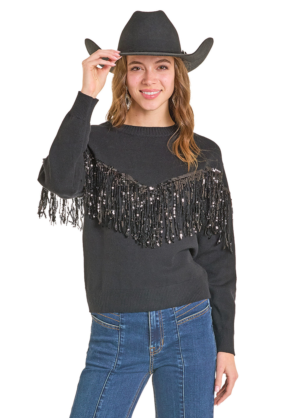 Sequin Fringe Sweater