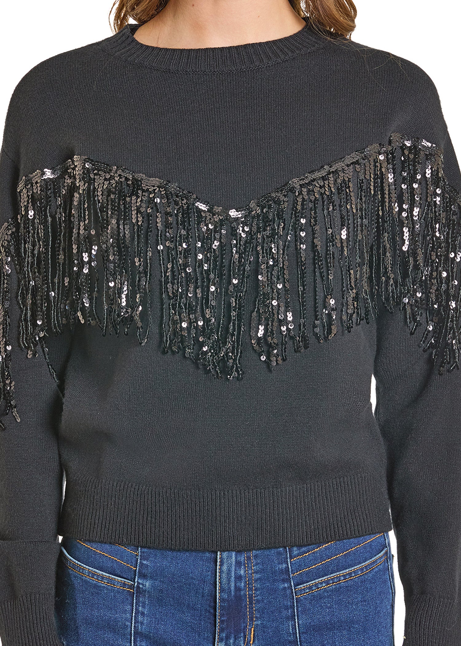 Sequin Fringe Sweater