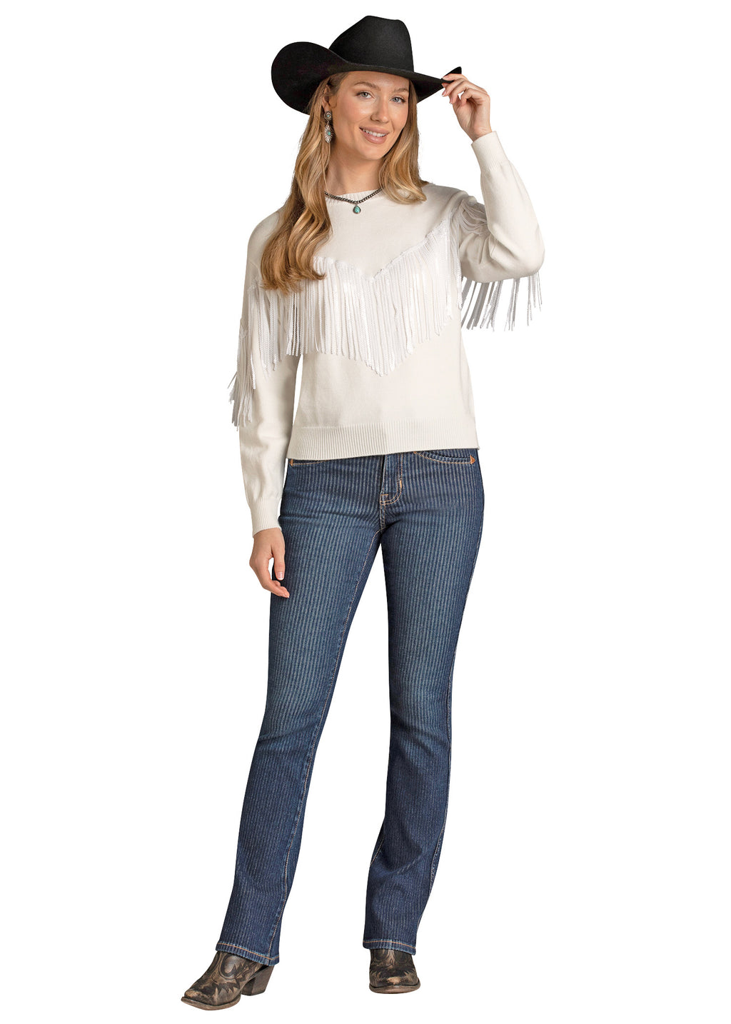Women's Sequin Fringe Sweater