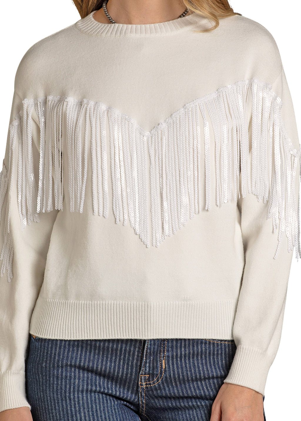 Women's Sequin Fringe Sweater