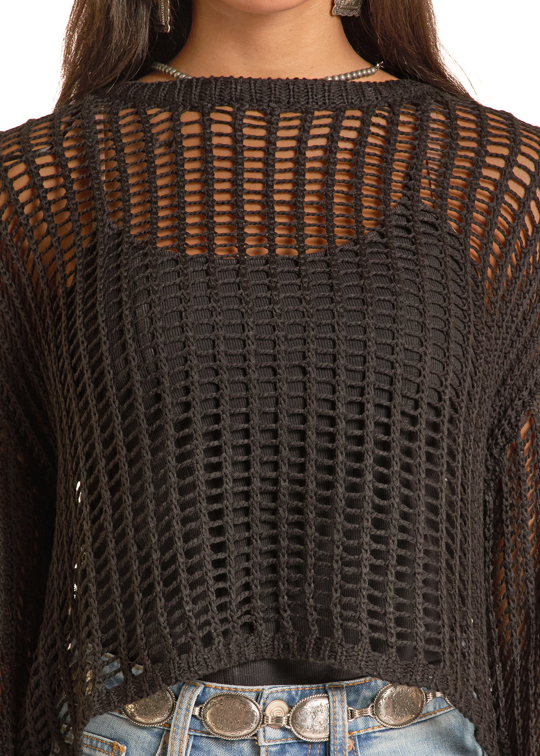 Womens Open Knit Sweater