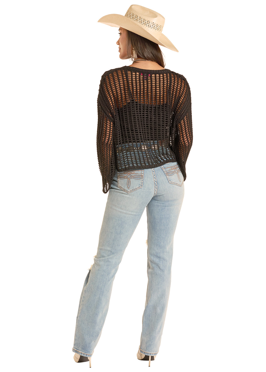 Womens Open Knit Sweater