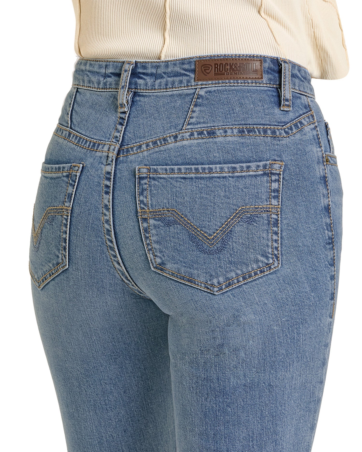 High Rise Yoke Stitch Bootcut Jeans