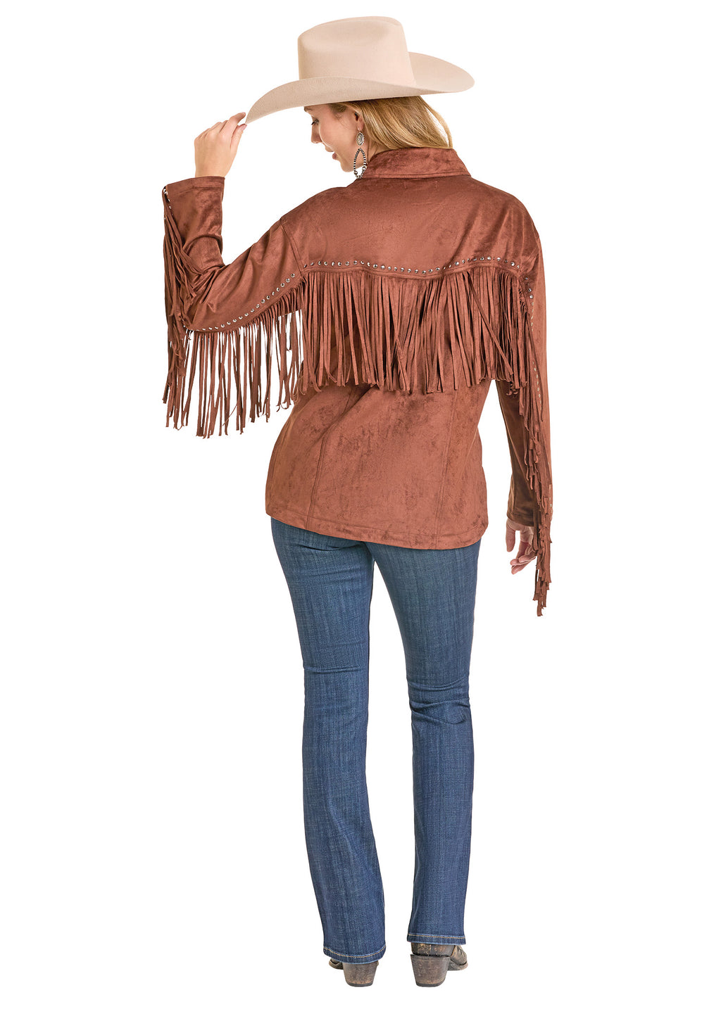 Microsuede Fringe Shacket