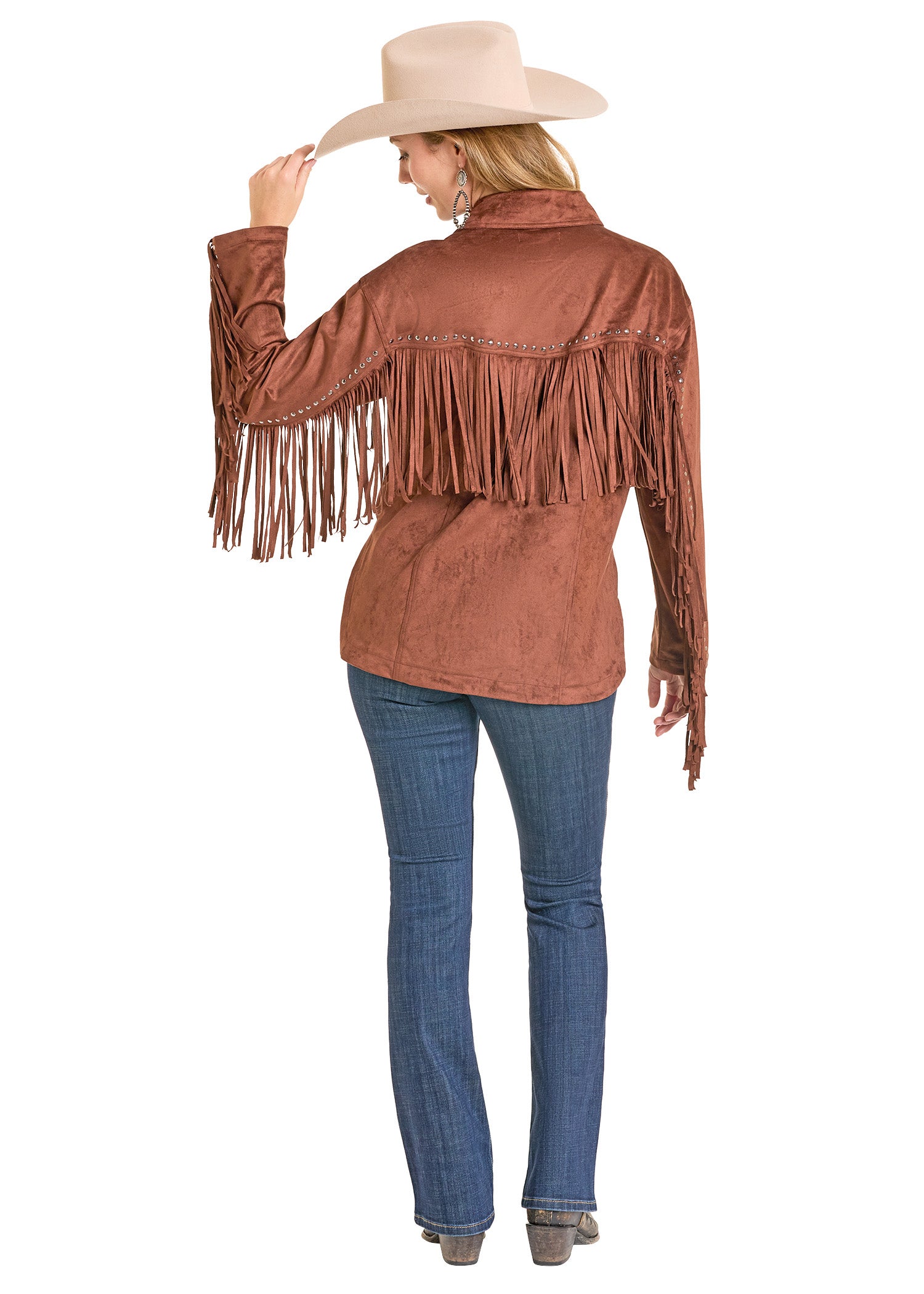 Microsuede Fringe Shacket