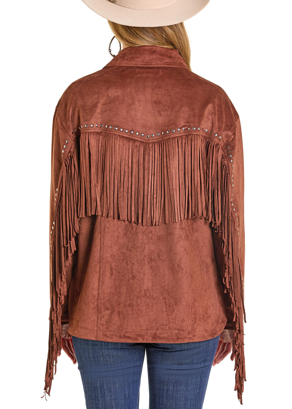 Microsuede Fringe Shacket