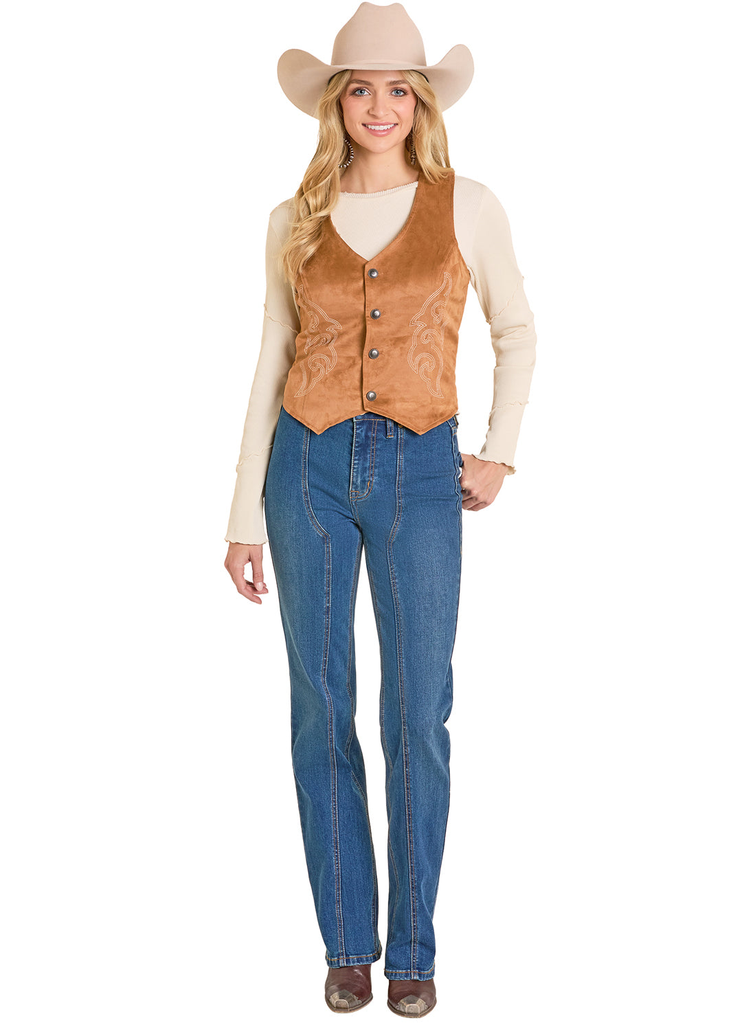 Boot Stitch Microsuede Vest