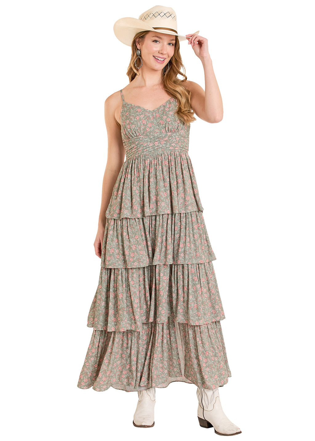 Tiered Floral Maxi Dress