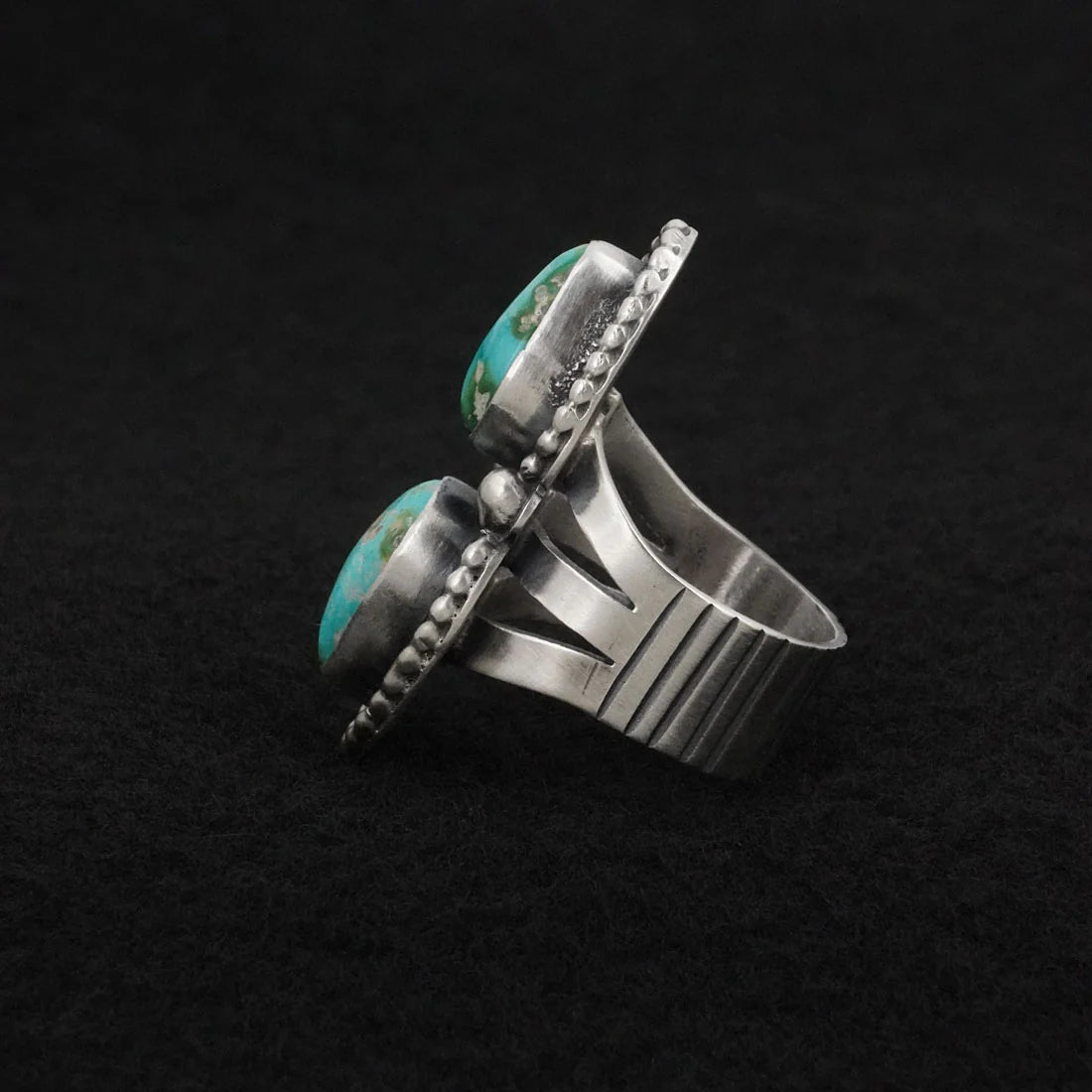 Bobby Johnson Turquoise & Sterling Silver Ring Size 7.5