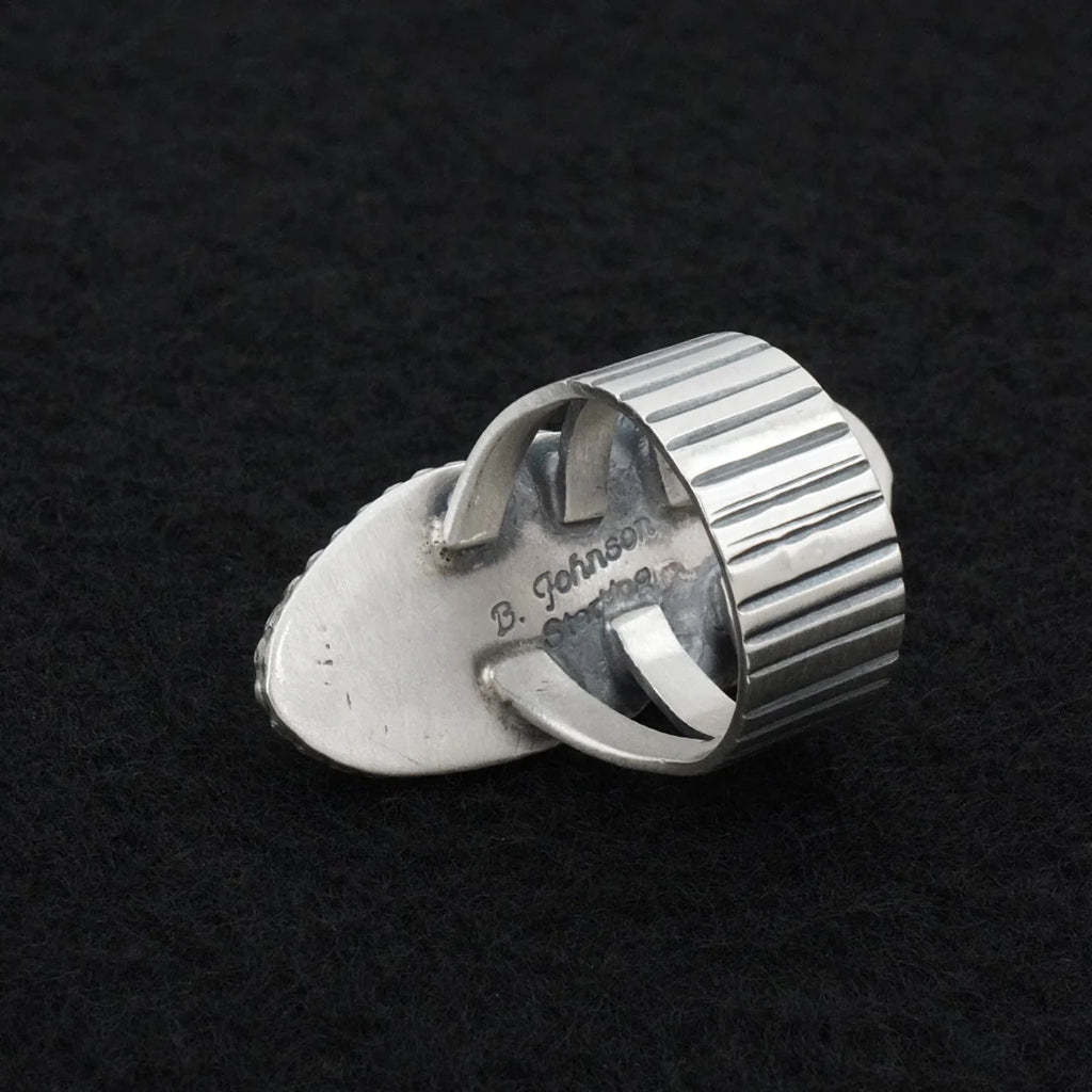 Bobby Johnson Turquoise & Sterling Silver Ring Size 7.5