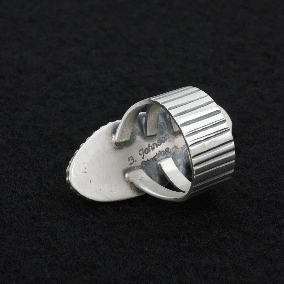 Bobby Johnson Turquoise & Sterling Silver Ring Size 7.5