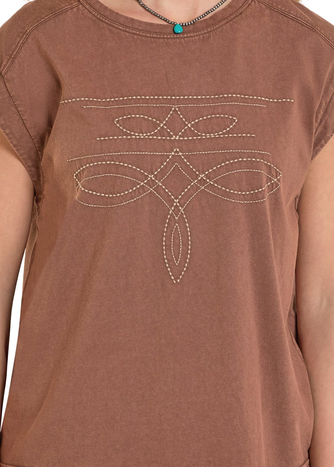 Boot Stitch Embroidered Top