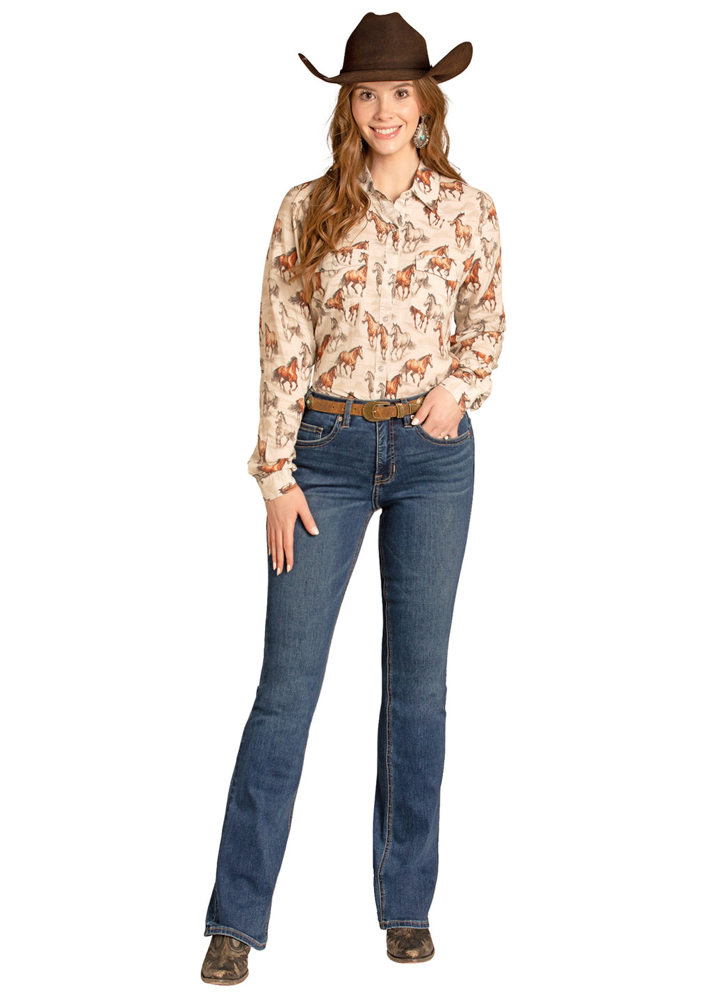 Horse Print Snap Shirt