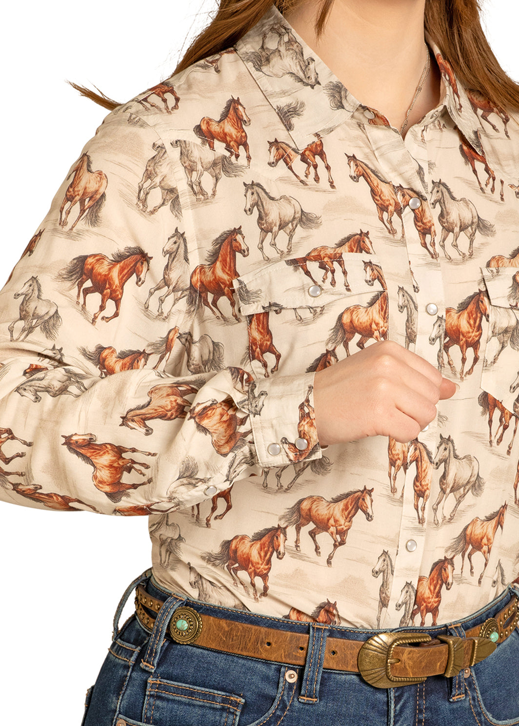 Horse Print Snap Shirt