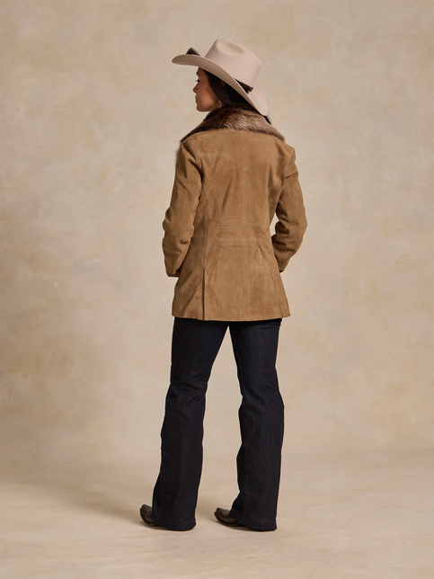 Suede Coat with Toscana Shearling Collar