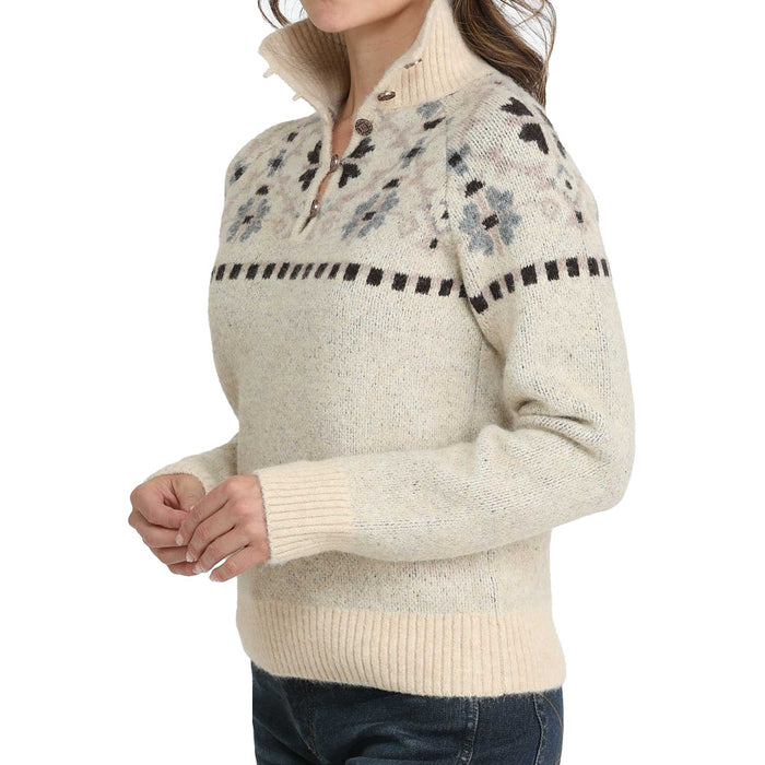Womens Cream Pullover Sweater