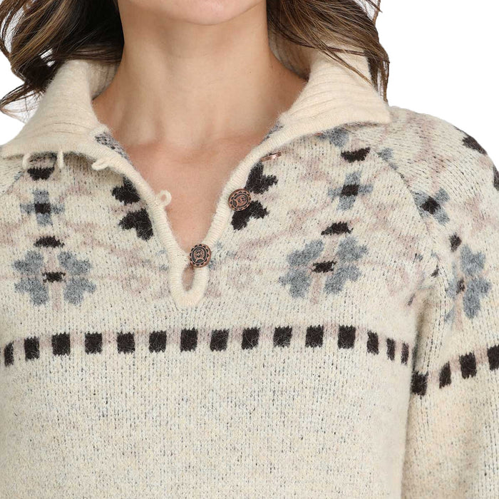 Womens Cream Pullover Sweater