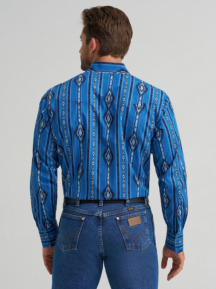 Checotah® Long Sleeve Western Snap Printed Shirt