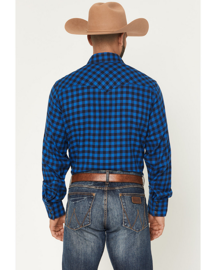 Retro® Long Sleeve Flannel Western Snap Plaid Shirt