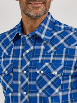 Retro Long Sleeve Western Snap - Blue