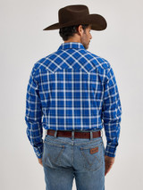 Retro Long Sleeve Western Snap - Blue