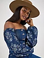 Denim Cropped Blouse