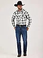 Retro Sawtooth Snap Pocket Long Sleeve Western Shirt
