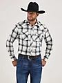 Retro Sawtooth Snap Pocket Long Sleeve Western Shirt
