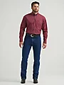 George Strait™ One-Pocket Button-Down Shirt in Burgundy Dot