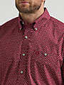 George Strait™ One-Pocket Button-Down Shirt in Burgundy Dot
