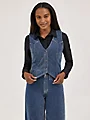 Airy Denim Western Vest