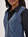 Airy Denim Western Vest