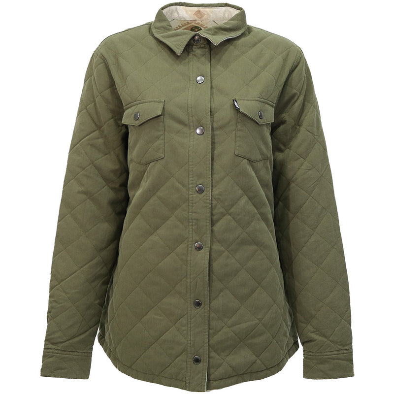 "Bandera" Reversible Barn Jacket Olive w/Cream & Tan Aztec