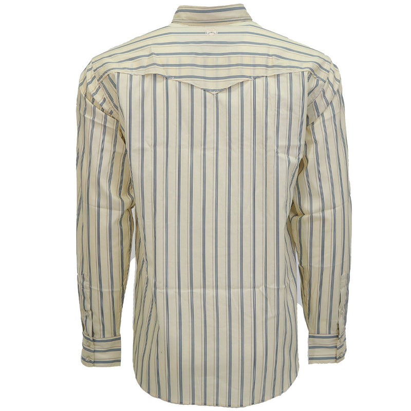 Maverick Long Sleeve Button Up Shirt White w/Pin Stripes