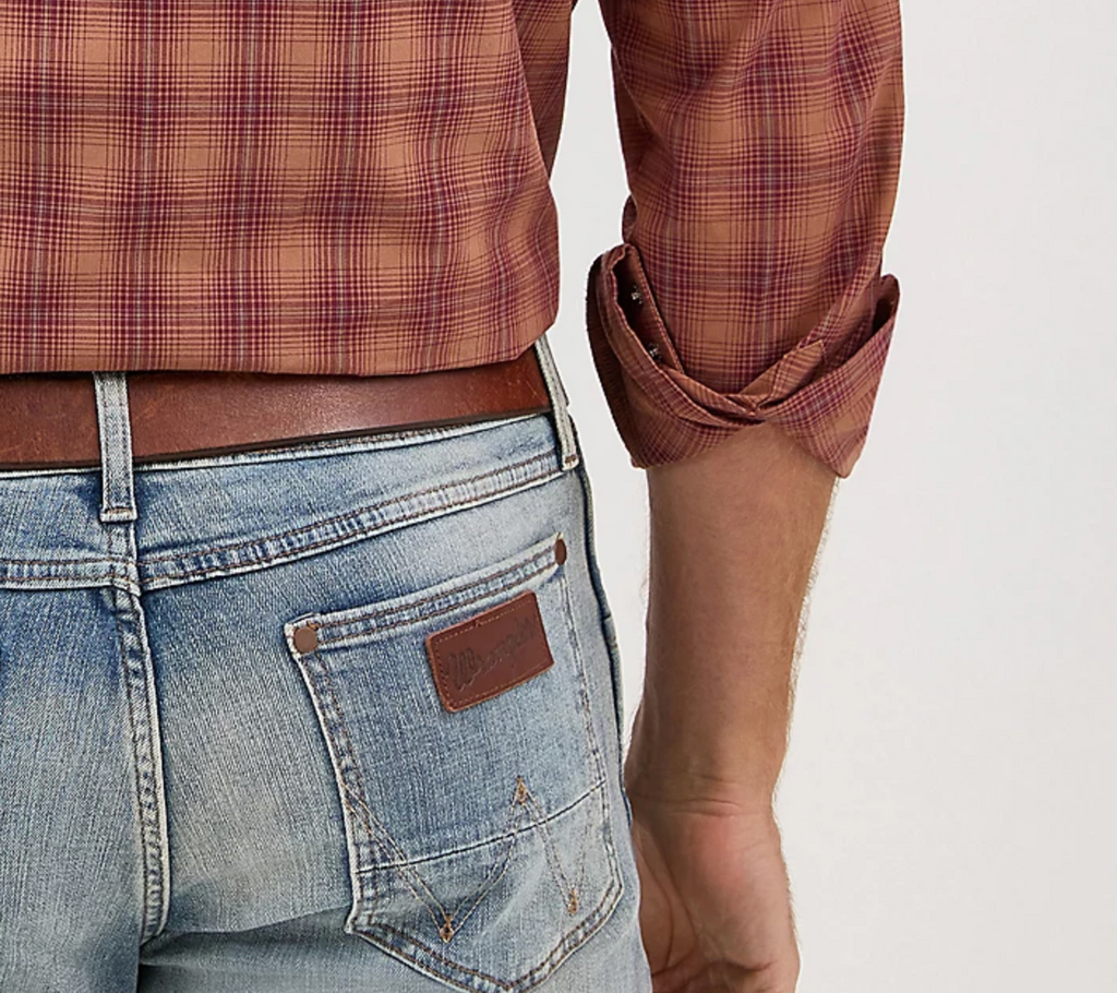 Retro Long Sleeve Sawtooth Snap Pocket Western Shirt - Harvest Plaid