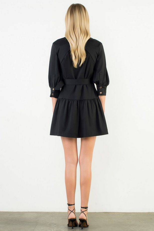 Mid Sleeve Button Up Dress