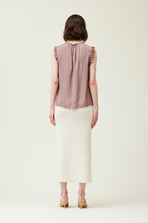 Bubble Ruffle Satin Tank