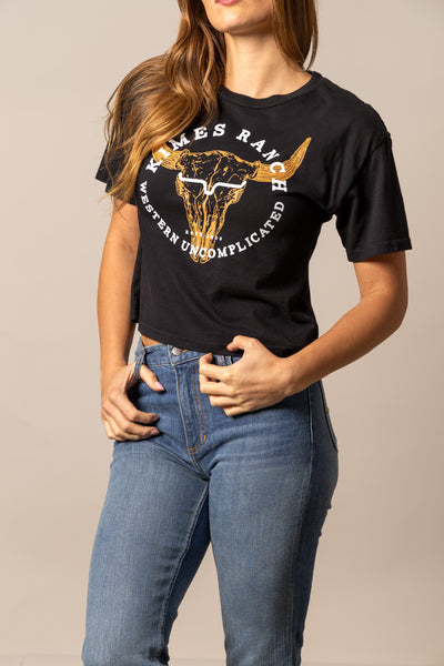 Bison Skull Cropped Tee