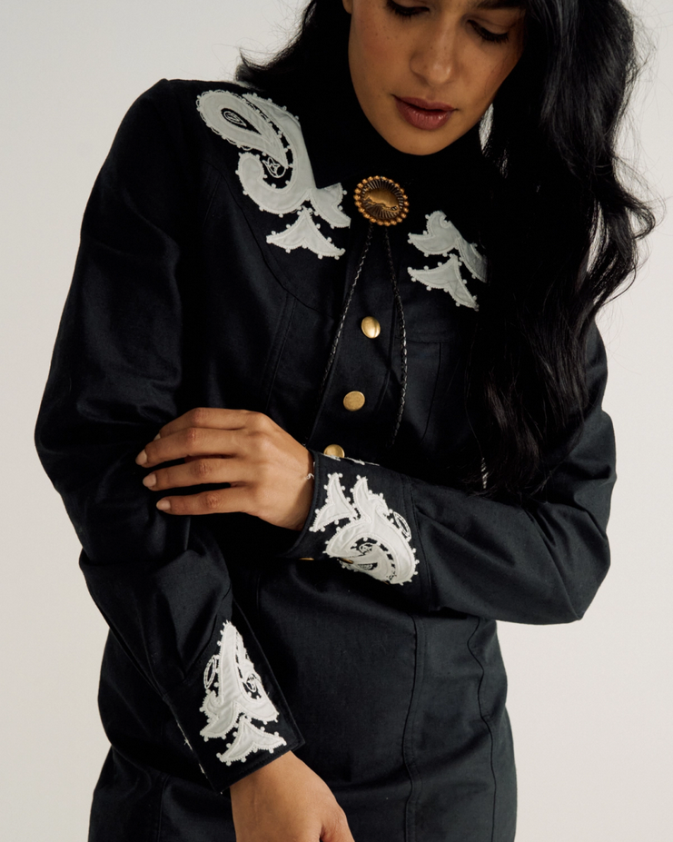 Women's Long Sleeve Applique Mini Dress